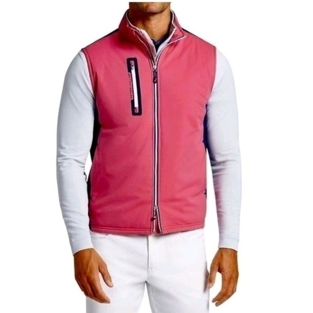 Peter Millar Hyperlight Fuse Hybrid Golf Vest Men's XXL Blue Red/Pink Full Zip